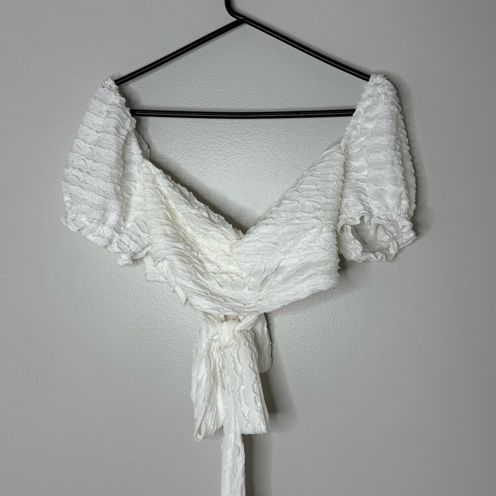 Aloruh Women's Size Large Solid Textured
Twist Crop Top And Skirt Set